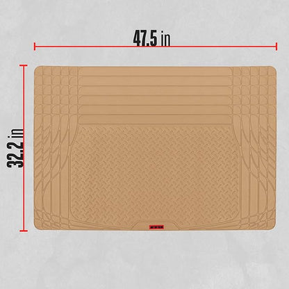 Motor Trend FlexTough Contour Heavy Duty Rubber Car Floor Mats with Cargo Liner - All Weather Full Set Front & Rear fits Most Cars Truck SUV, Automotive Floor Mats