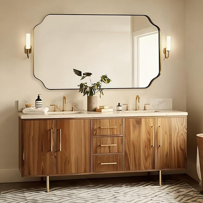 ANDY STAR 30"x55" Large Bathroom Mirror, Brushed Brass Full Length Wall Mirror