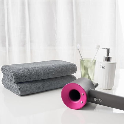 MICROFI New Microfiber Hair Drying Salon Towels, Quick Dry, Lint Free, 2 Pack (Gray)