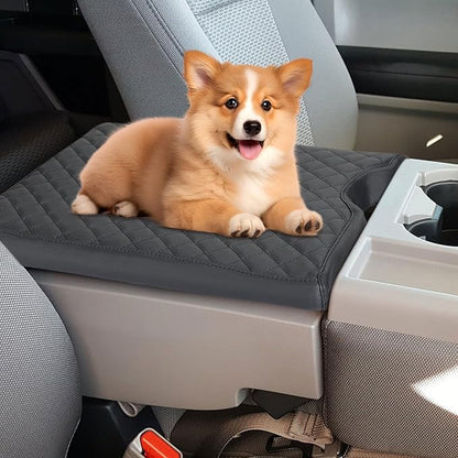 Xaido Center Console Cover Compatible with 2015-2024 2025 Ford F150 & 2017-2025 F250 F350 F450 with 40/20/40 Jump Seat, Leather Armrest Protector Pad (Jump Seat Only)