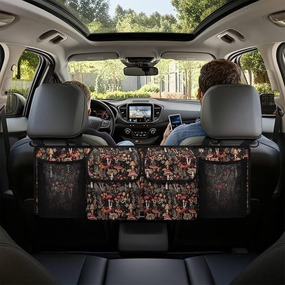 Retro Mushroom Trunk Organizers for Men Hanging Storage Bins, Foldable Backseat Organizer for SUVs & Sedans, Sturdy Car Organization Accessories