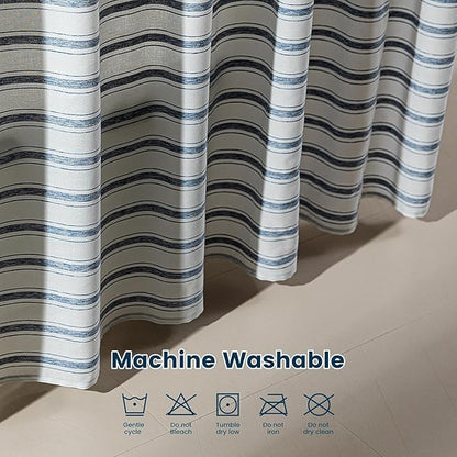 SLEEP ZONE Shower Curtain Liner, Waffle Shower Curtains for Bathroom, Heavy Duty Thick Fabric Shower Curtains - 285GSM Luxury Weighted Polyester Bath Curtain, 72" × 78" (Blue)