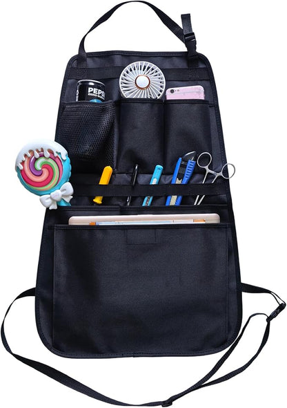Car Seat Back Organizer,Back Seat Pocket,Car Seat Organizer with Multiple Pockets, Automotive Consoles & Organizers Universal Front Seat Organizer Travel Must-have (Black)