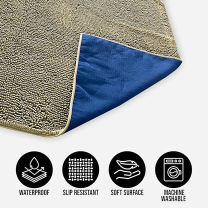 Muddy Mat® Dog Blanket - Chenille Water Absorption Blanket for Bed & Couch Cover for Dogs Washable, Anti-Slip Soft and Durable Furniture Protector for Dogs - Beige 29"x40"