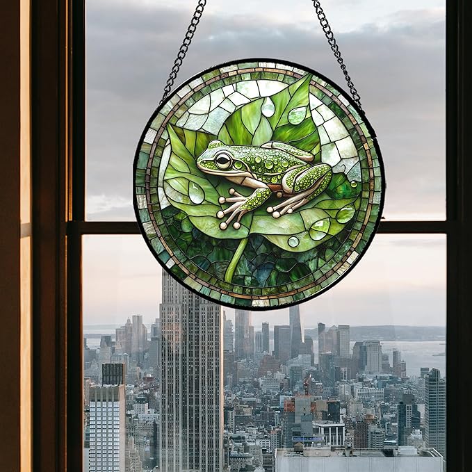 CRISGIF Stained Glass Window Hanging