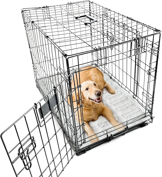 Moonsea Soft Plush Dog Bed Crate Mat, 48" X 30", Anti-Slip Bottom, Machine Washable, 3 Layers of Material for Ultimate Comfort