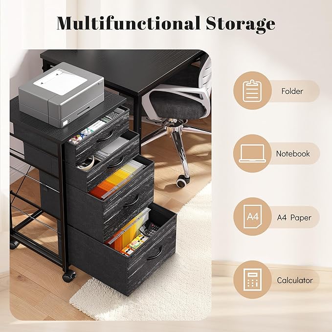 4 Drawers Mobile File Cabinet Vertical Filing Cabinet