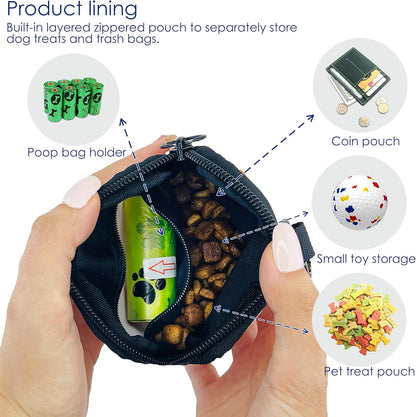 Dog Treat Pouch for Pet Walking and Training with Clicker Poop Bags Small Fanny Zipper Pack Holder for Puppy Snack Dispenser Kit for Leash and Outdoor Use (Watermelon)
