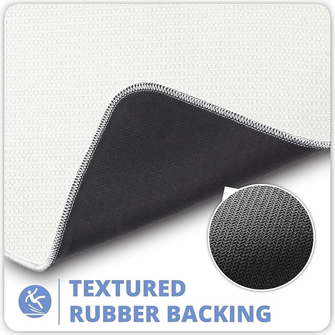Bosap Toilet Rugs U Shaped Bathroom Rug,Machine Washable Non Slip Quick Dry Super Absorbent Ultra Thin Toilet Mats for Bathroom Toilet.Cream,1'8"x2'(20x24inch)