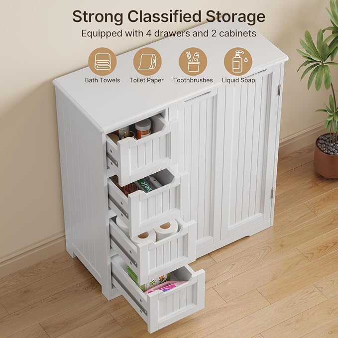 Gizoon Storage Cabinet, Bathroom Floor Cabinet, Kitchen Pantry, Side Storage