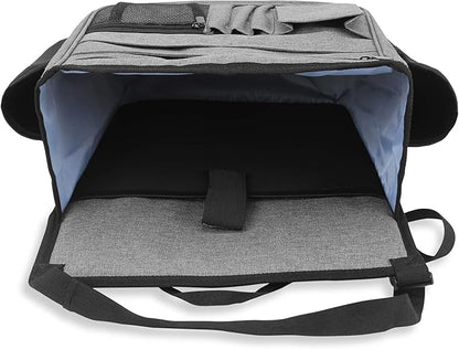LUXJA Car Front Seat Organizer with Laptop and Tablet Storage Pockets, Car Seat Organizer with Back Adjustable Straps, Gray