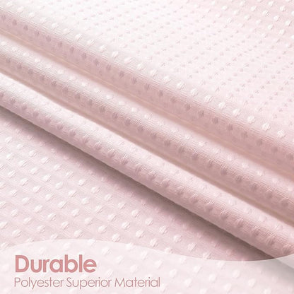 MitoVilla Pink Ombre Waffle Fabric Shower Curtain, Modern Waffle Weave Textured Shower Curtains for Luxury Rustic Bathroom Decor, Vintage Weighted Bathroom Shower Curtain, 72 x 72
