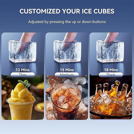 Coolski 150 lbs/24H Commercial Ice Maker Machine, 45 Cubes/6mins, 35 lbs Ice