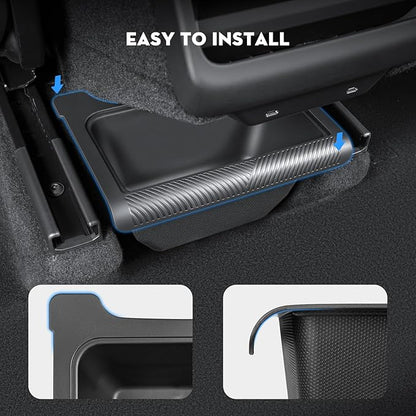 2026 New Model Y Juniper Backseat Trash Can Organizer TPE Storage Box with Anti-Slip Lid Cover Underseat Storage Tray for 2025-2026 Tesla Model Y Juniper Accessories