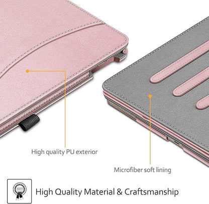 Fintie Multi-Angle Case, 2017/2015 iPad Pro 12.9 inch (Old Model) 1st & 2nd Gen Case - [Corner Protection] Folio Stand Cover with Pencil Holder & Pocket, Auto Wake/Sleep, Rose Gold