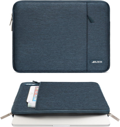 MOSISO Laptop Case 16 inch, 15-15.6 inch Laptop Sleeve Compatible with MacBook Pro 16 M4 M3 M2 M1, HP Acer Dell Lenovo ASUS Notebook, Polyester Vertical Computer Sleeve Bag with Pocket, Haze Blue