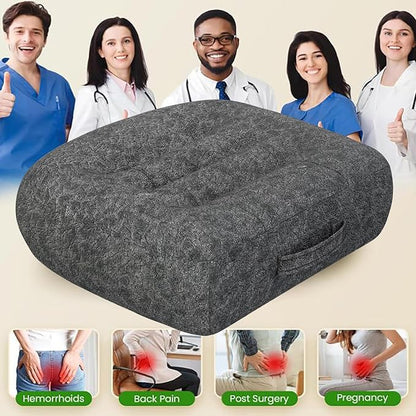 Super Thicken Car Seat Cushion for Adults/Office Chair Cushions/Butt Pillow for Car Long Sitting,Portable Car Seat Pad Fatigue Relief Suitable for Trucks,Cars,Office Chairs,Wheelchairs（Dark gray）