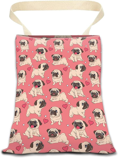 Car Garbage Can, Hanging Car Trash Can Bag for Cute Car Back Seat Organizer, Cute Pug Dog
