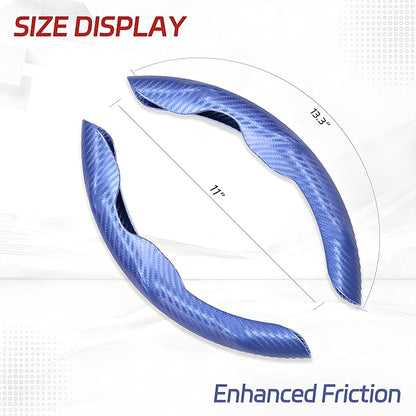 2 Pc Car Carbon Fiber Steering Wheel Cover, Anti-Skid & Scratch-Proof Ultra Thin Steering Wheel Cover Protector Men/Women,100% Universal Fit Steering Wheel,Car Accessories Gifts
