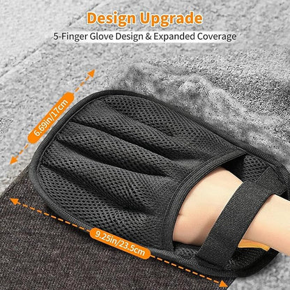 Pet Hair Removal Glove for Cats and Dogs,Newly Upgraded Reusable Effortless & Efficient Electrostatic Pet Hair Grooming Tool for Laundry & Clothing,Couch,Carpet,Car Seat,Five-Finger Design Large Size