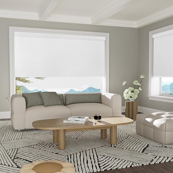 Boolegon Motorized Blinds with Remote, 100% Blackout Smart Electric Window