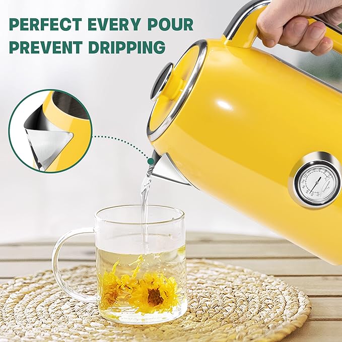 SUSTEAS Electric Kettle - 57oz Hot Tea Kettle Water Boiler