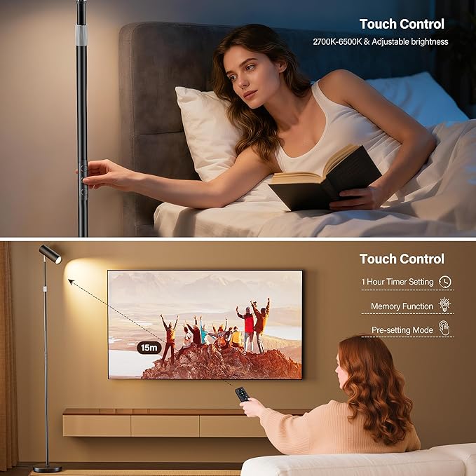 SIBRILLE Spotlight Floor Lamp, Tall LED Standing Lamp