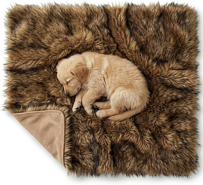 Waterproof Dog Blanket for Small, Medium & Large Dogs – Faux Fur Pet Throw for Couch, Sofa, Bed & Car – Soft, Washable, Stain-Resistant, Durable Cover - Brown 40" x 30"