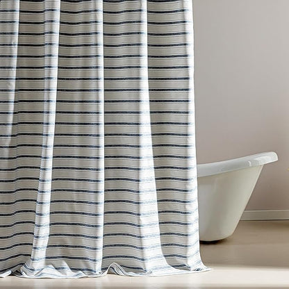 SLEEP ZONE Shower Curtain Liner, Waffle Shower Curtains for Bathroom, Heavy Duty Thick Fabric Shower Curtains - 285GSM Luxury Weighted Polyester Bath Curtain, 72" × 72" (Blue)