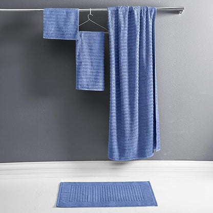Classic Turkish Towels CTT - 2 Piece Bathroom Rugs Set, 100% Cotton Bath Mats, Comfy & Highly Absorbent Bathroom Floor Mats, Machine Washable | 20"x32" (Royal Blue)