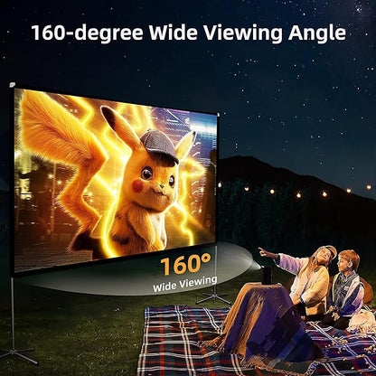 Portable Projector Screen with Stand Outdoor: Camping Projection Screen 80 inch