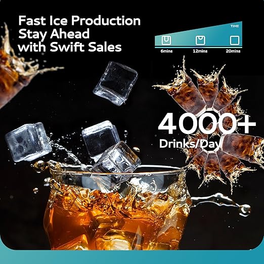 EUHOMY Commercial Ice Maker Machine, 450 lbs/24H Industrial Ice Machine