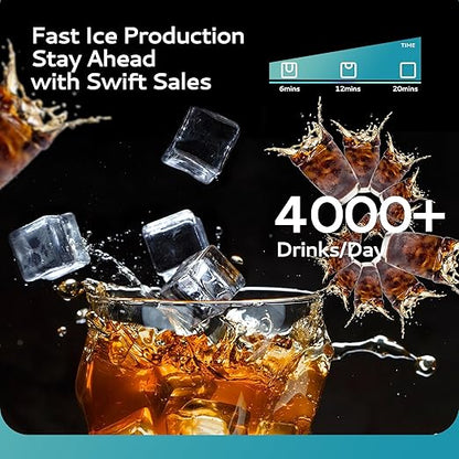 EUHOMY Commercial Ice Maker Machine, 450 lbs/24H Industrial Ice Machine