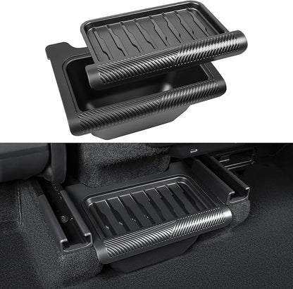 2026 New Model Y Juniper Backseat Trash Can Organizer TPE Storage Box with Anti-Slip Lid Cover Underseat Storage Tray for 2025-2026 Tesla Model Y Juniper Accessories