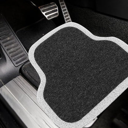Universal 2pcs Car Floor Mats Rear Seat Non-Slip Sturdy Automotive Foot Mats with White Edge, Wear-Resistant Carpet Liners for SUV Truck Interior Protection