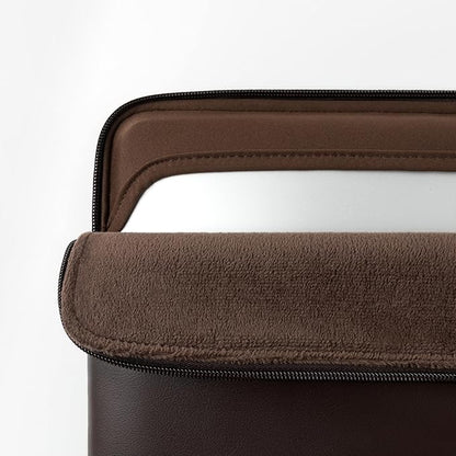 Comfyable Slim Protective Laptop Sleeve Compatible with 13/13.3/14 Inch MacBook Air & MacBook Pro, Mac Travel Case, Laptop Pouch, Slim PU Leather Cover M5/M4/M3/M2/M1 2025-2021, Chocolate
