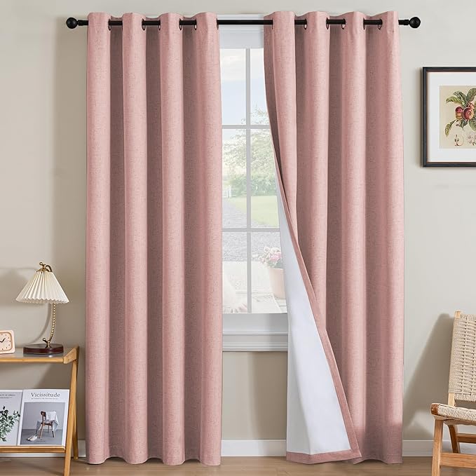 H.VERSAILTEX Linen Curtains 100% Blackout Curtains