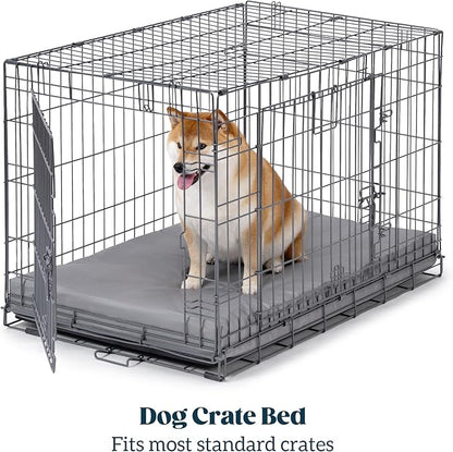 PELZIN Cybarmour Indestructible Dog Bed - Outdoor Waterproof Chew Proof Dog Crate Pad - Orthopedic Kennel Mat for Aggressive Chewers - Extra Large Breeds & Fits 48-Inch Crate - 47"x29", Limestone