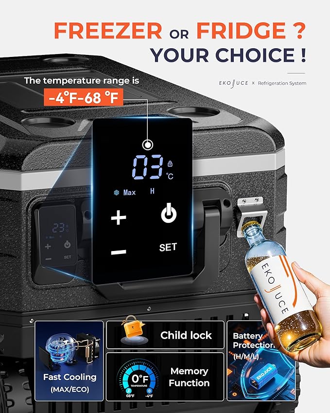 12V Refrigerator, 69 Quart Electric Cooler, 12V/24V DC 100~240V AC, 12v cooler