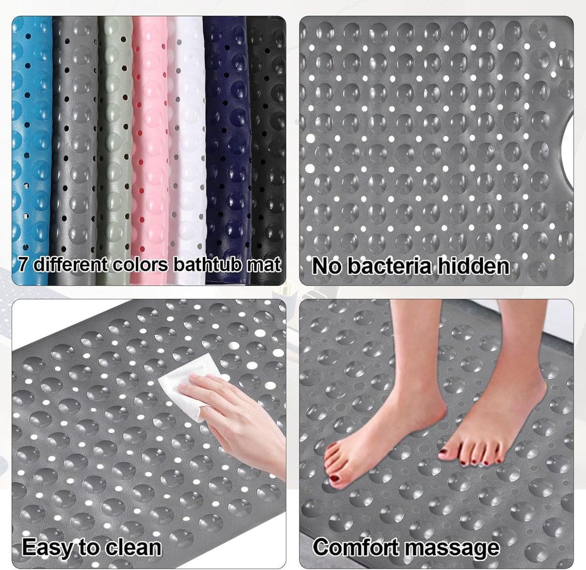 26PC Bathroom Accessories Set - Gorgeous Grey Bathroom Set, Bathroom Accessory Set, Shower Curtain Set with Bathtub Mats for Shower Tub, Trash Can & Soap Dispenser