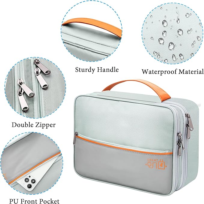 CILLA Electronic Organizer Travel Case, Travel Cord Organizer Case Portable Waterproof Cable Organizer Bag for Charger, Cord, USB, Power Bank, Earphone