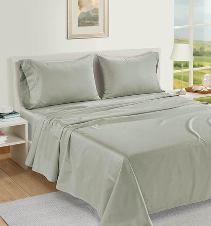 LANE LINEN Pillow Case Covers King Set of 2 100% Egyptian Cotton Sateen Soft Cool & Smooth 1000 Thread Count Cases - Mineral