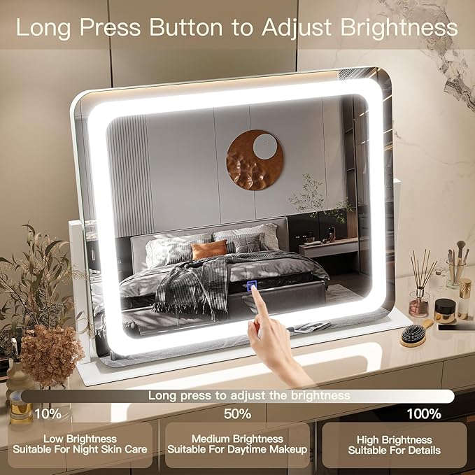 FENNIO Vanity Mirror with Lights 22''x17'' Makeup Mirror with Lights, Vanity