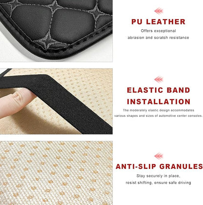 Car Center Console Cushion Pad, Anti-Scratch PU Leather Auto Armrest Seat Box Protector, Waterproof Arm Rest Protection Cover Interior Decoration for SUV Sedan Truck (Gray)