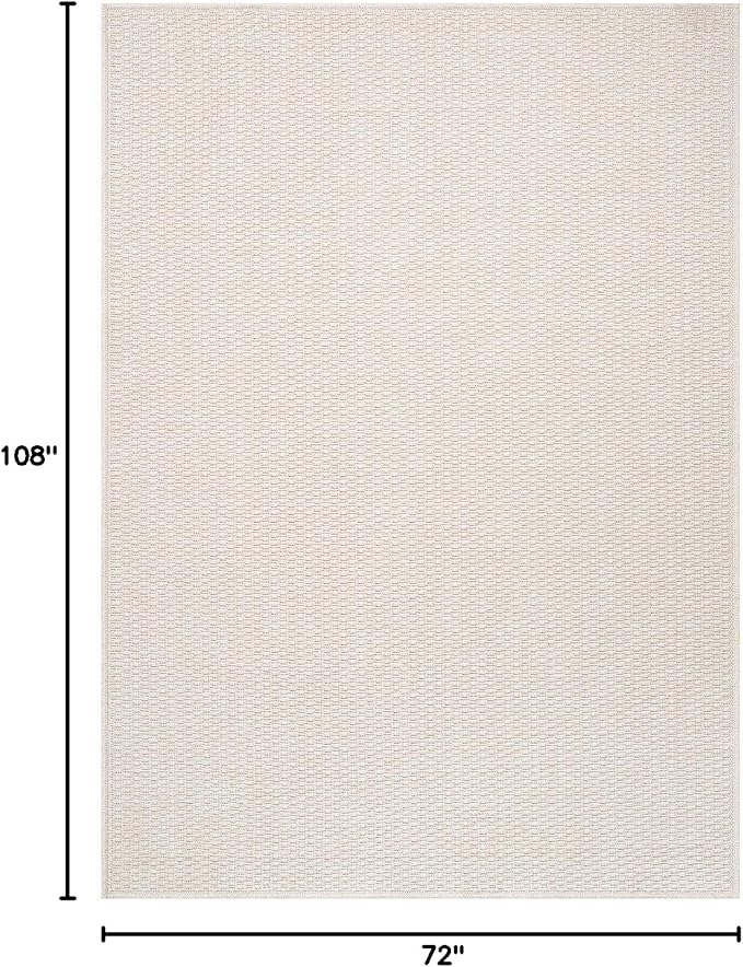Easy Jute Rugs 6x9 White Color Living Room Indoor Outdoor Area Rug for Farmhouse Patio and Kitchen Rug High Traffic Washable Easy to Clean Solid Boho Woven Design Outside Carpet (6 x 9)