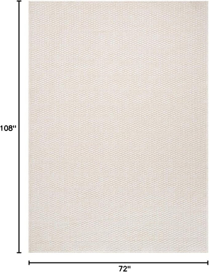 Easy Jute Rugs 6x9 White Color Living Room Indoor Outdoor Area Rug for Farmhouse Patio and Kitchen Rug High Traffic Washable Easy to Clean Solid Boho Woven Design Outside Carpet (6 x 9)