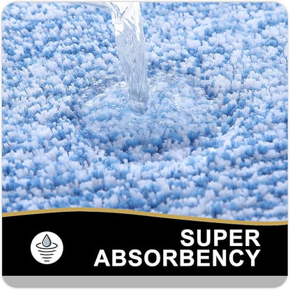 OLANLY Bathroom Rugs 59x24, Extra Soft and Absorbent Microfiber Bath Mat, Non-Slip, Machine Washable, Quick Dry Shaggy Bath Carpet, Suitable for Bathroom Floor, Tub, Shower (Long, Blue)