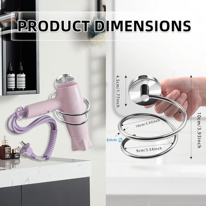 Bathroom Hair Dryer Holder Hair Care Tools Holder Wall Mount Chrome Finished Stainless Steel