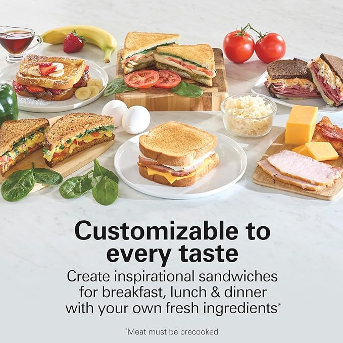 Hamilton Beach Sandwich Stacker Customizable Hot Sandwich Maker, 24 Sq. In.