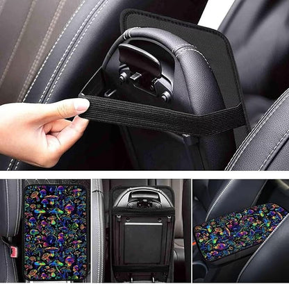 Cute Mushroom Car Armrest Cover Center Console Pad, Universal Armrest Cover for SUV Truck, Auto Accessories for Women Men